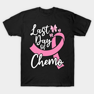 Last Day of Chemo Breast Cancer Awareness Support T-Shirt